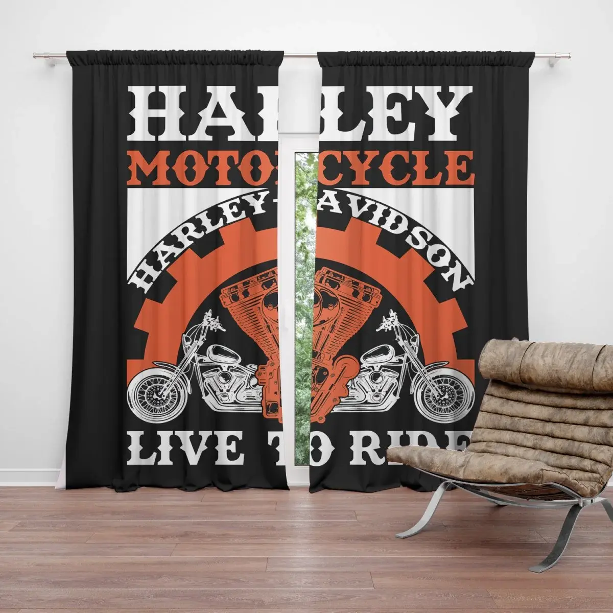 Závěs Harley-Davidson Live to ride: 2ks 140x250cm