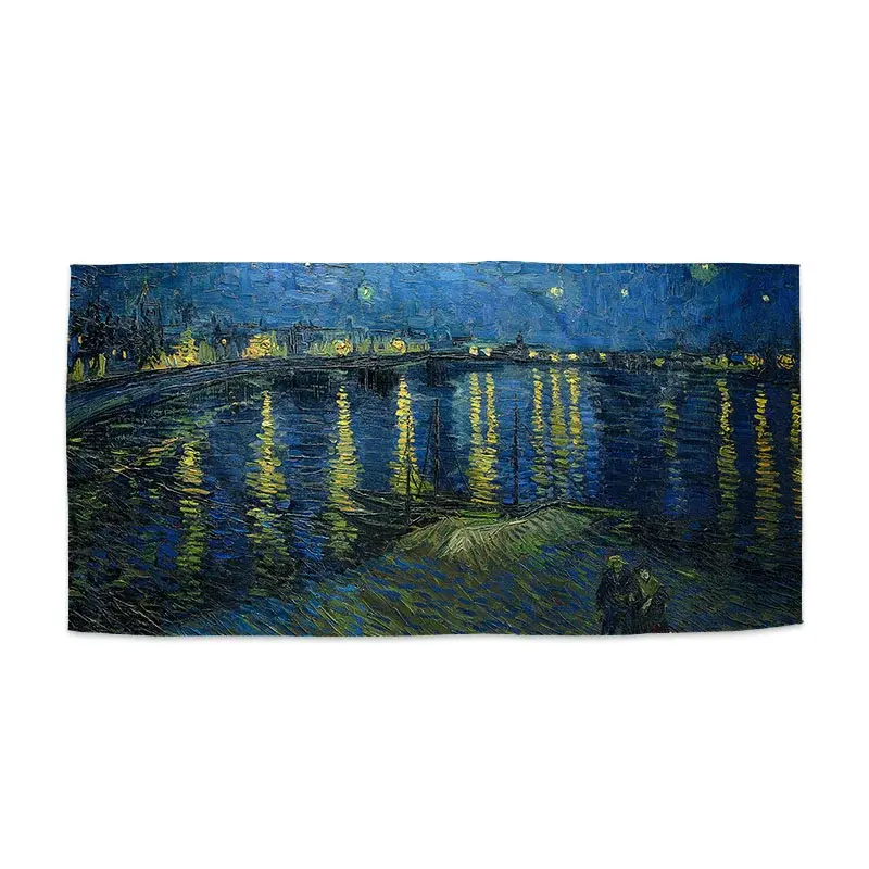 Ručník Hviezdna noc nad Rhônou - Vincent van Gogh - 70x140 cm