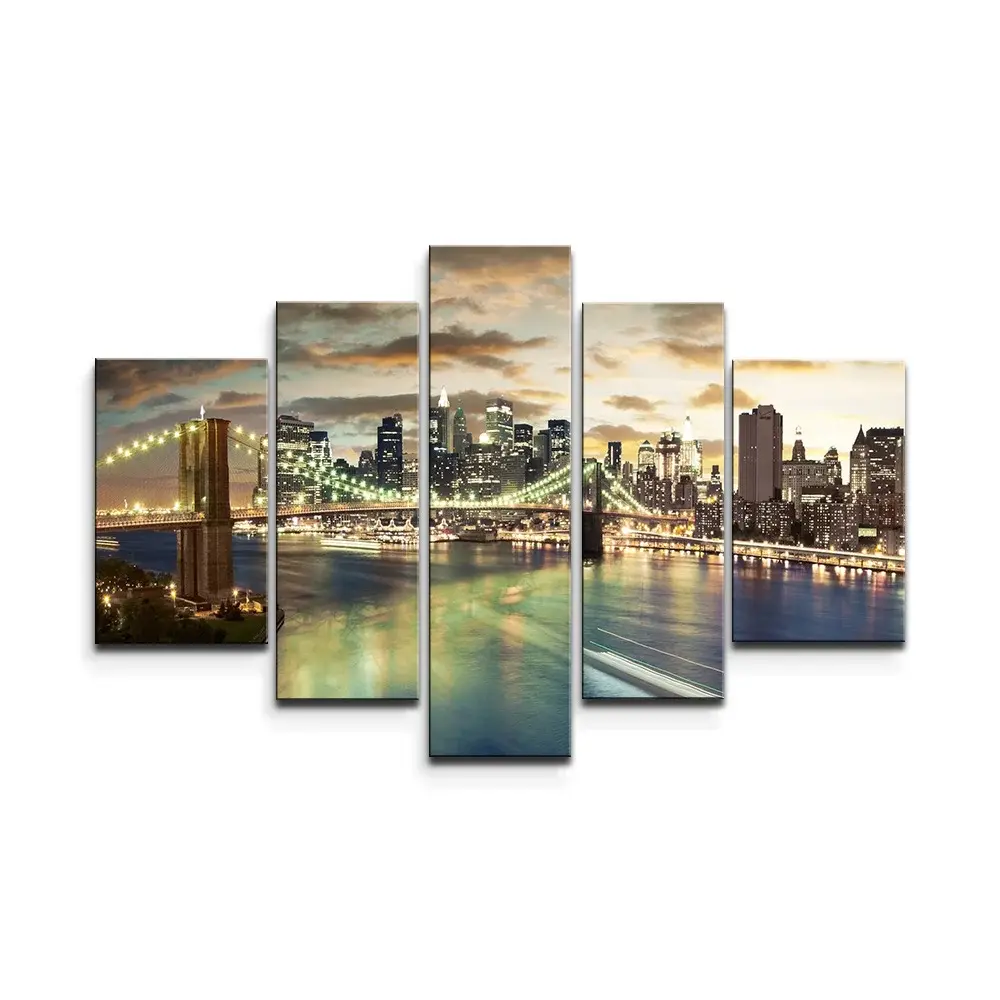 Obraz - 5-dílný Brooklynský most - 125x90 cm
