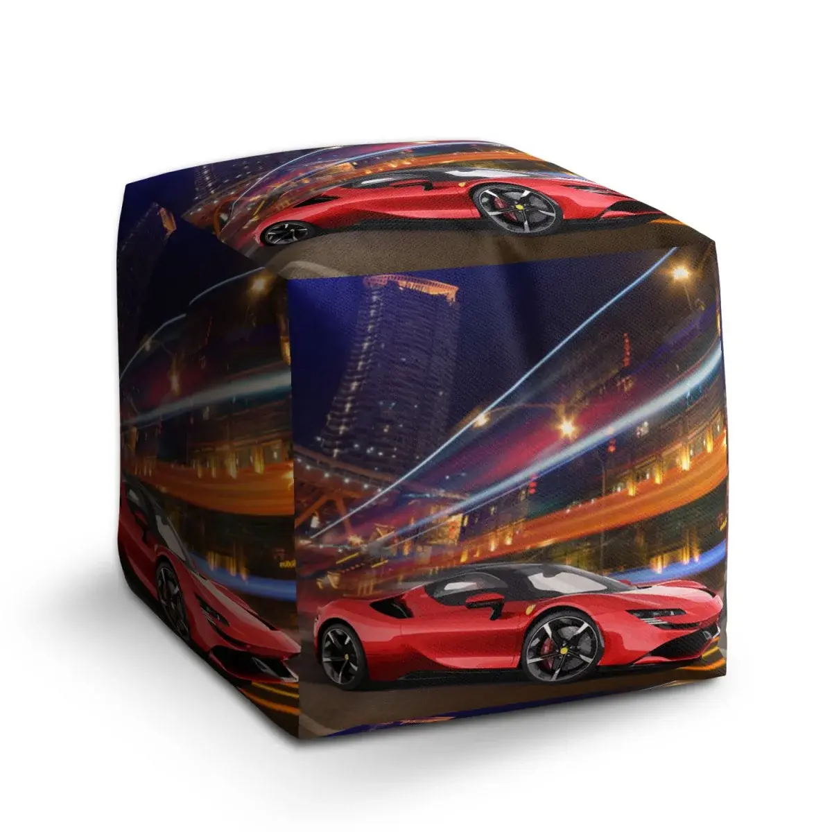 Taburet Cube Ferrari na ulici -