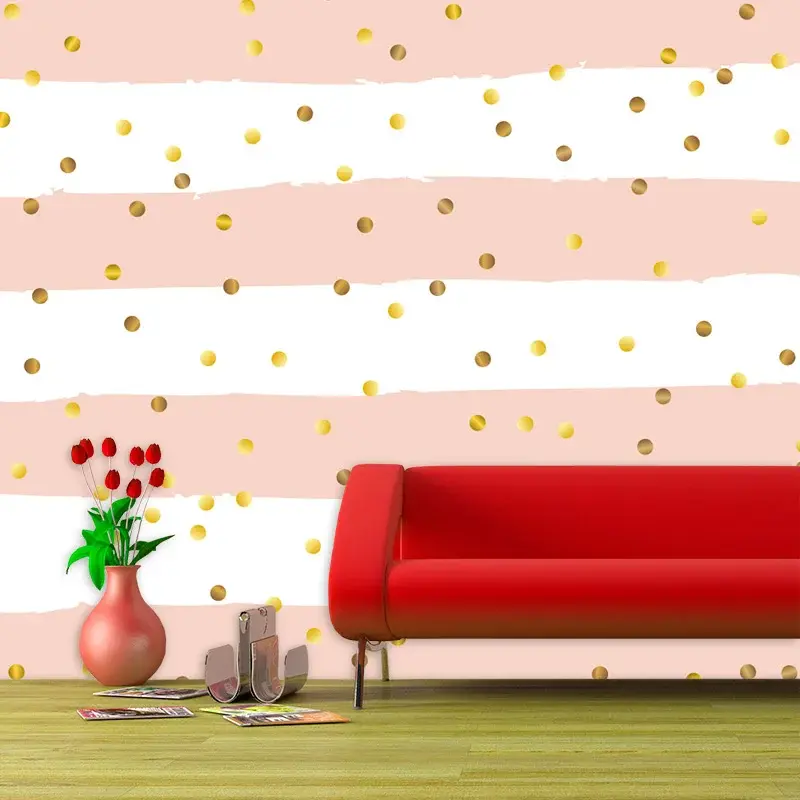 Tapeta Pruhy a zlaté tečky - 125x75 cm