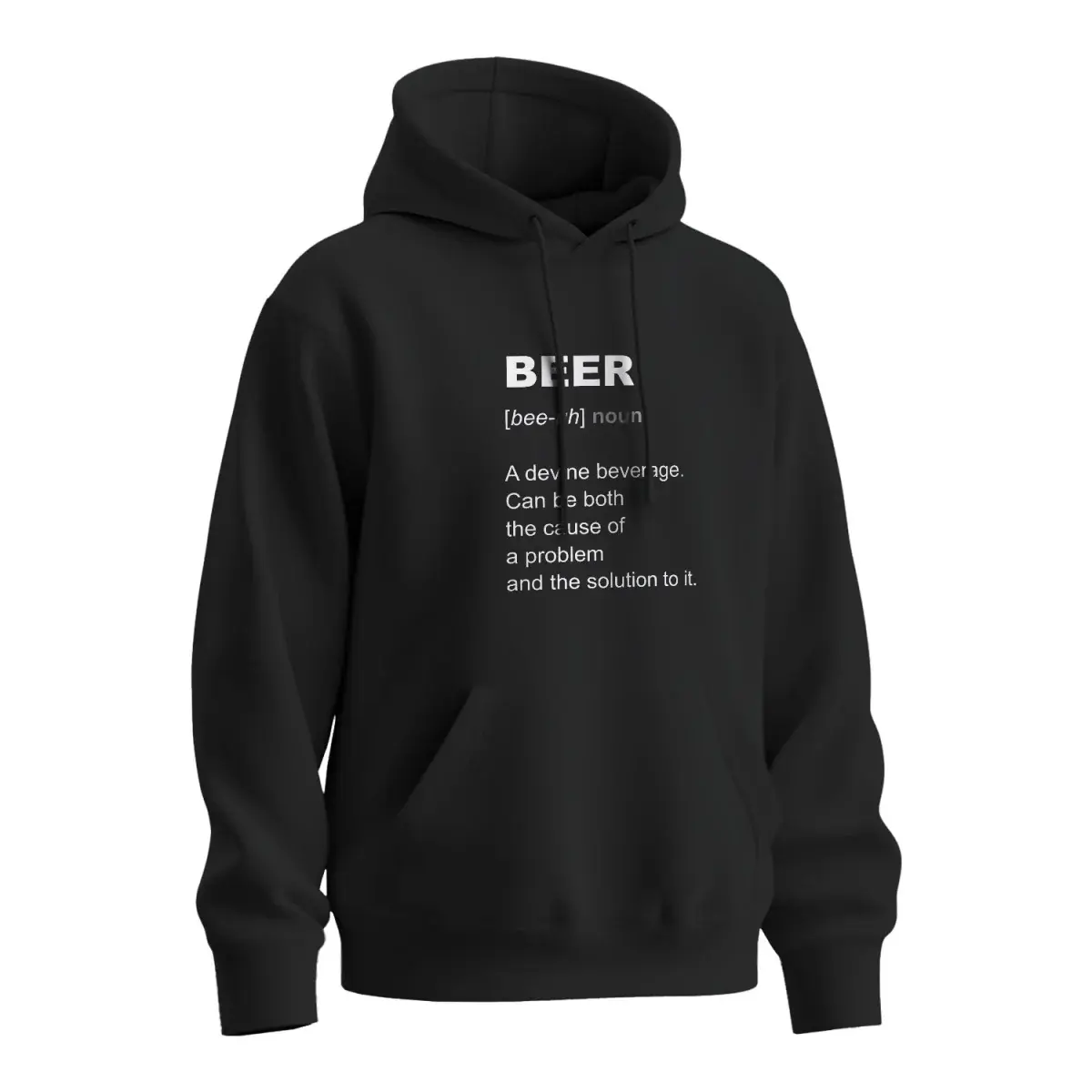 Mikina s potiskem Beer - černá 4XL