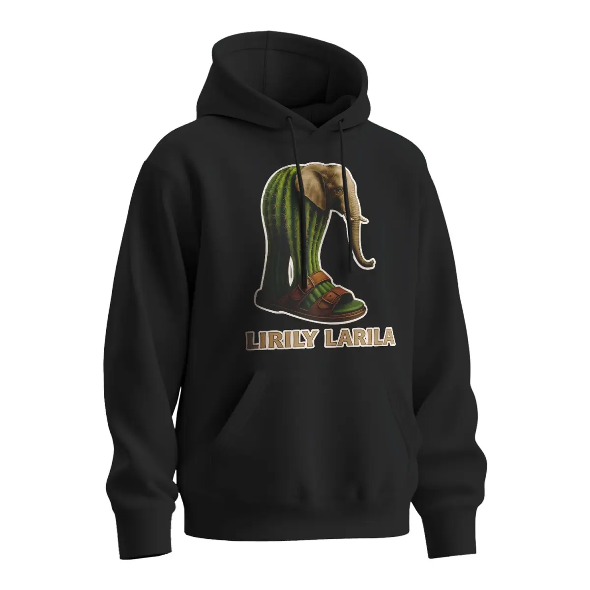 Mikina s potiskem Lirily larila - Italian Brainrot - černá 3XL