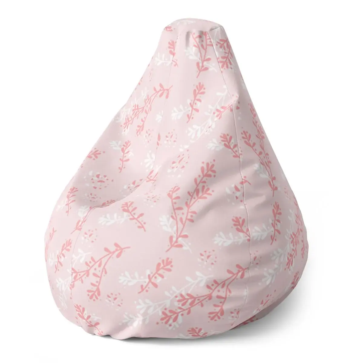 Sedací vak Pear Růžové rostliny - 70 x 95 x 15 cm