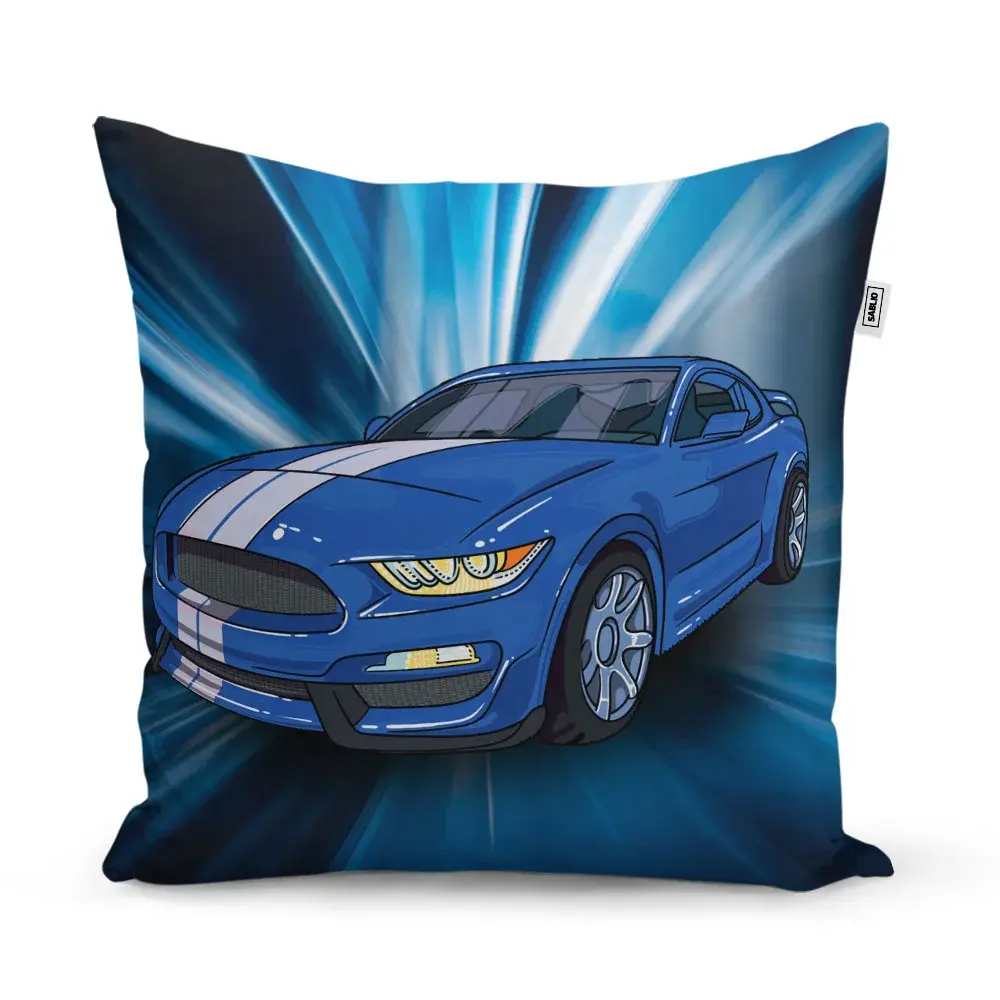 Polštář Mustang Modré pozadí - 40x40 cm