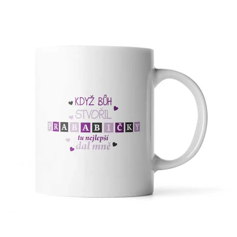 Hrnek Když Bůh stvořil prababičky - 890 ml - XXL