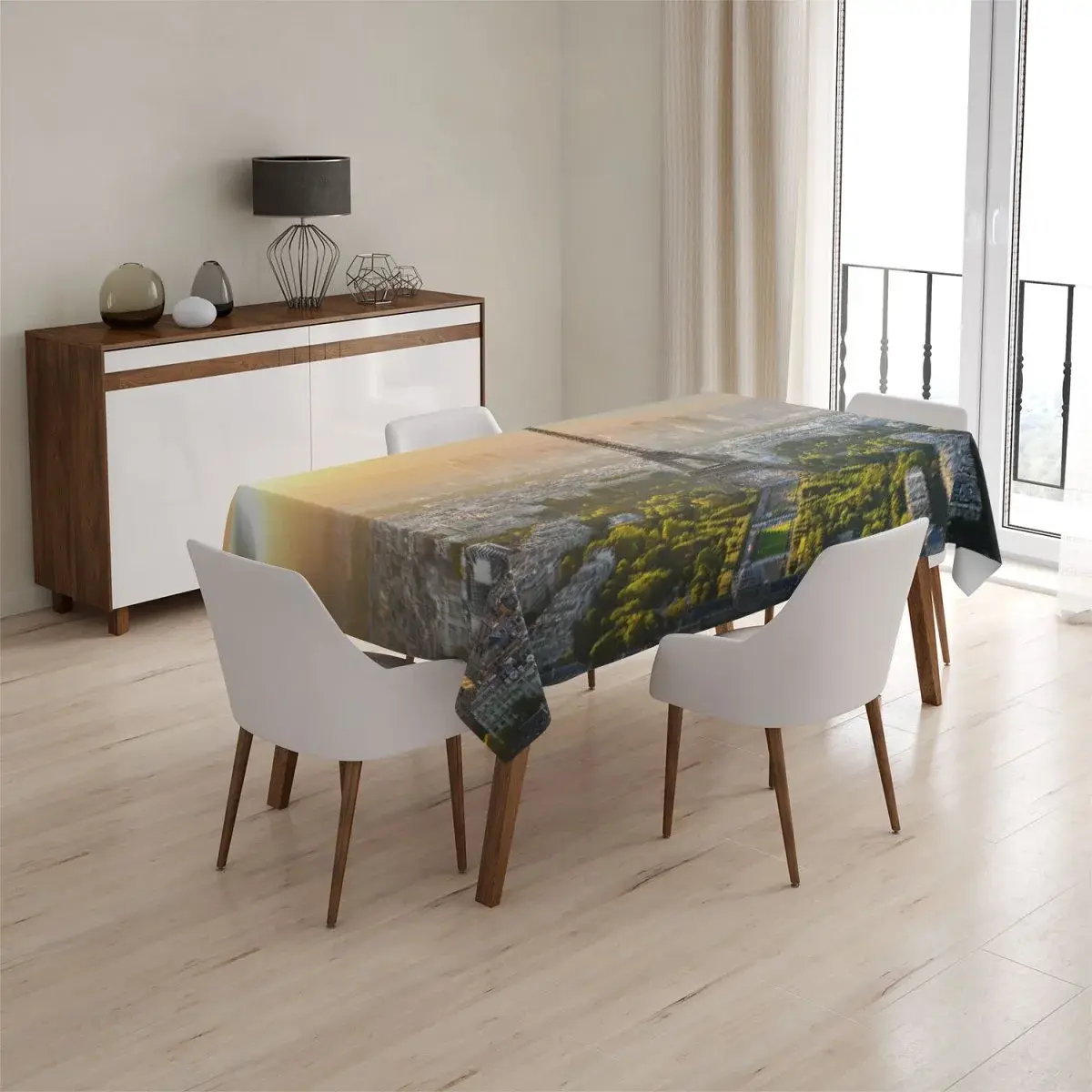 Ubrus Paříž Eifellova věž Skyline - 90x90 cm
