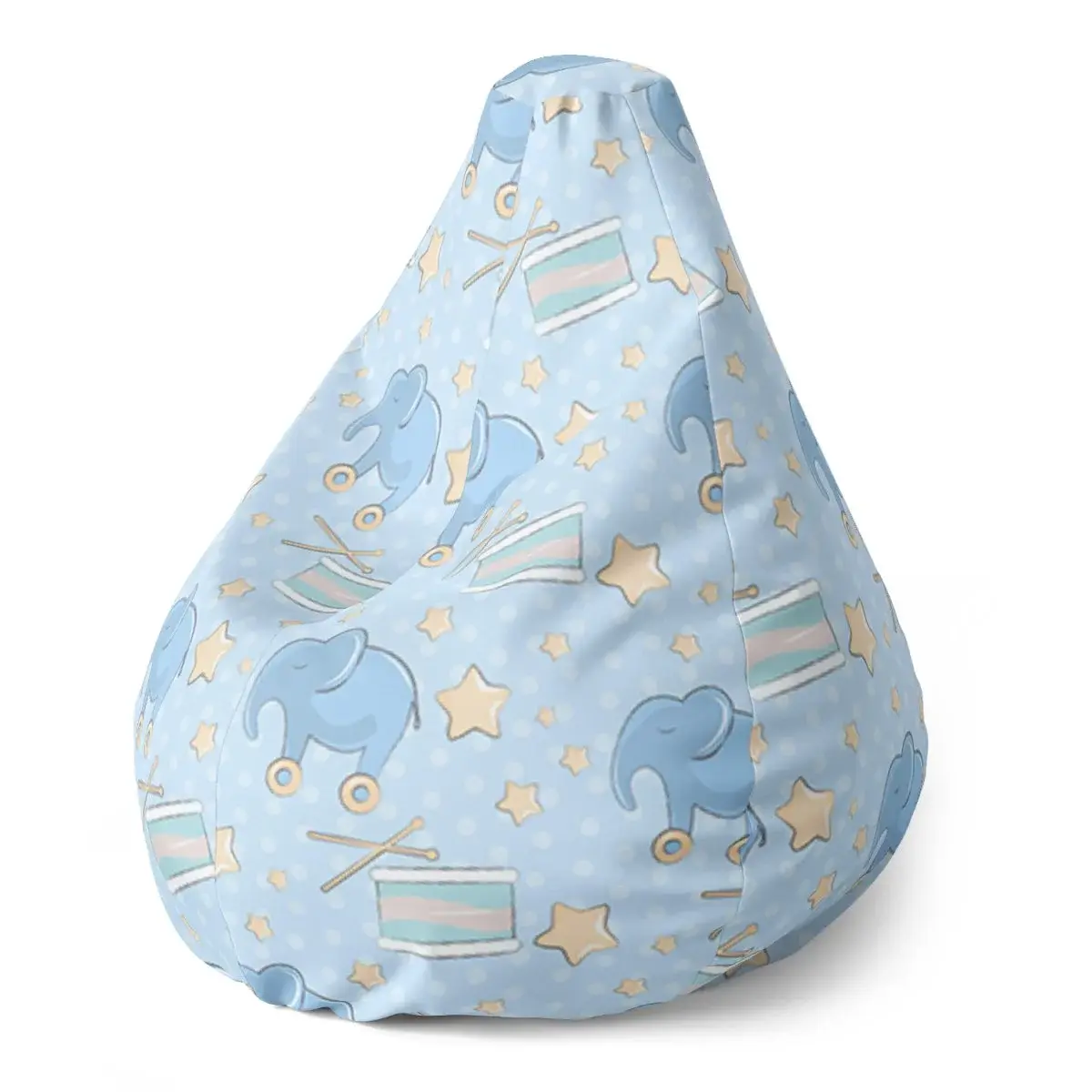 Sedací vak Pear Bubny a sloni - 70 x 95 x 15 cm