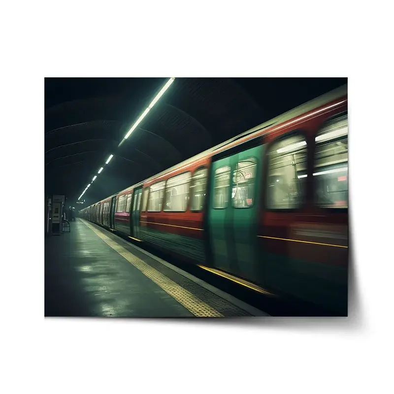 Plakát Metro v tmavé stanici - 60x40 cm