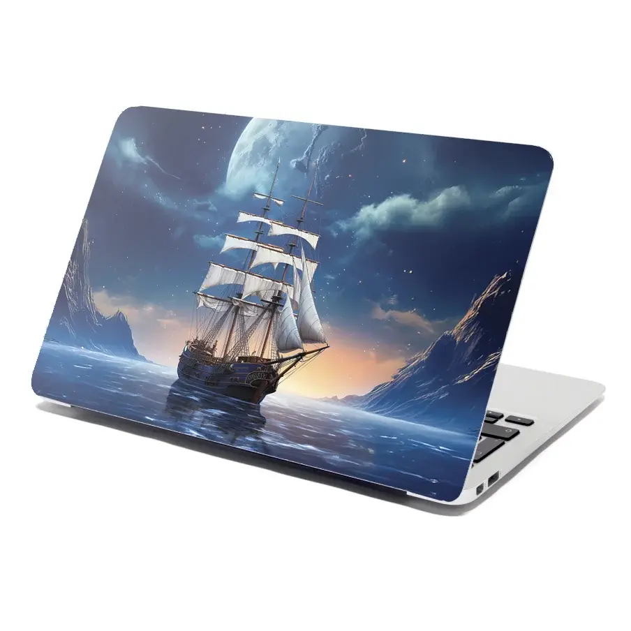 Samolepka na notebook Plachetnice mezi horami - 29x20 cm