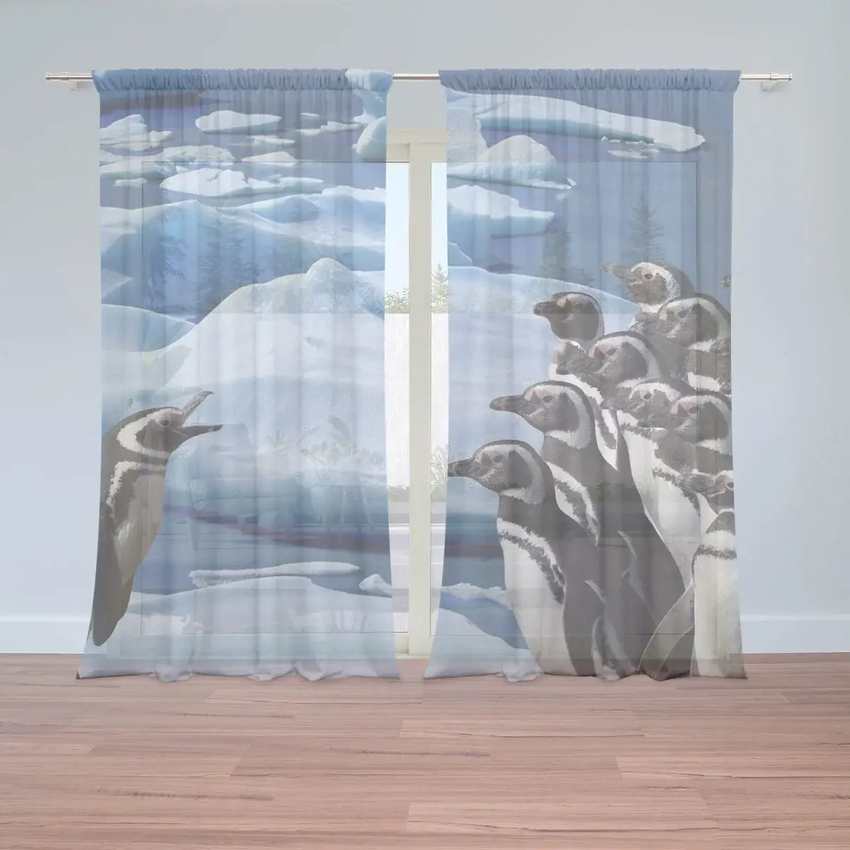 Záclony Tučňáci: 2ks 150x250cm