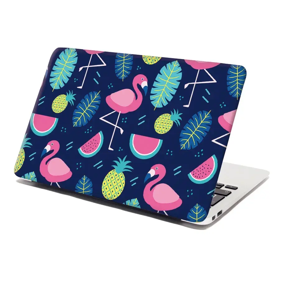 Samolepka na notebook Růžoví plameňáci - 38x26 cm