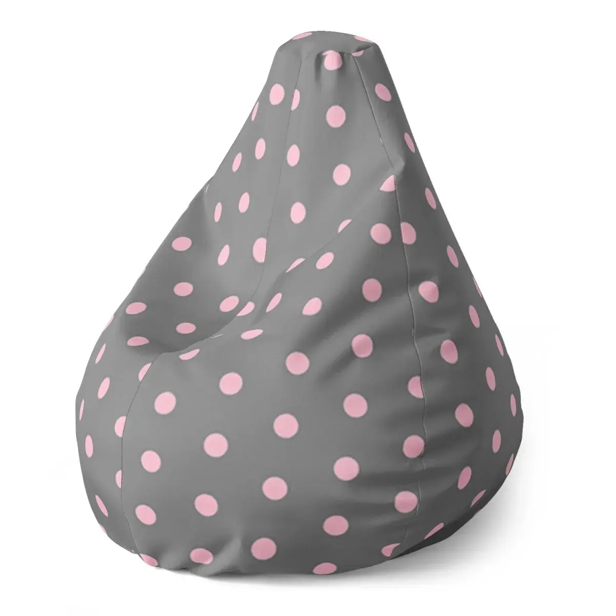 Sedací vak Pear Růžové puntíky na šedé - 140 x 100 x 25 cm