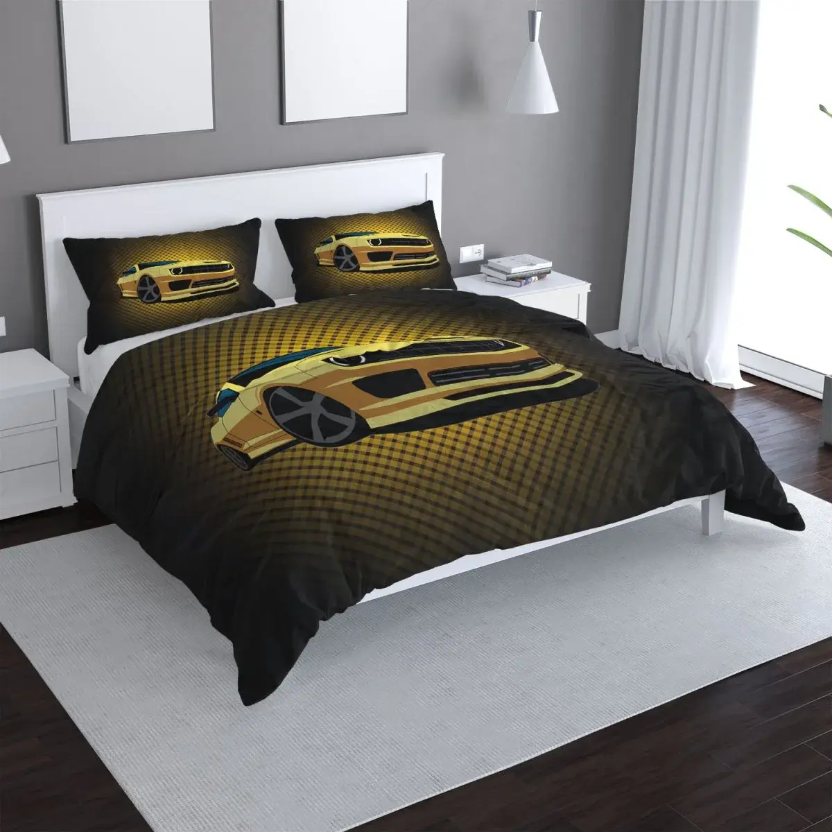 Povlečení Chevrolet Camaro Žlutá mřížka