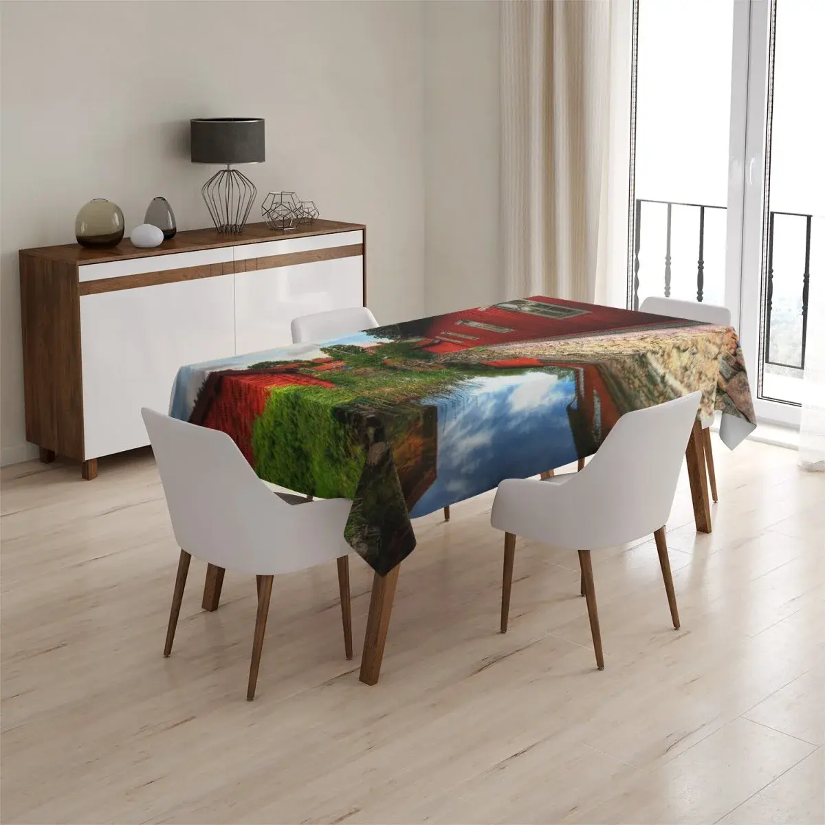 Ubrus Červený dům - 130x130 cm