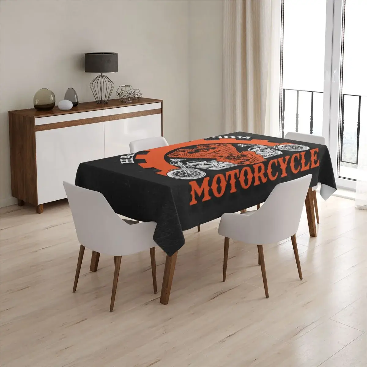 Ubrus Harley-Davidson motor Černé pozadí - 145x240 cm