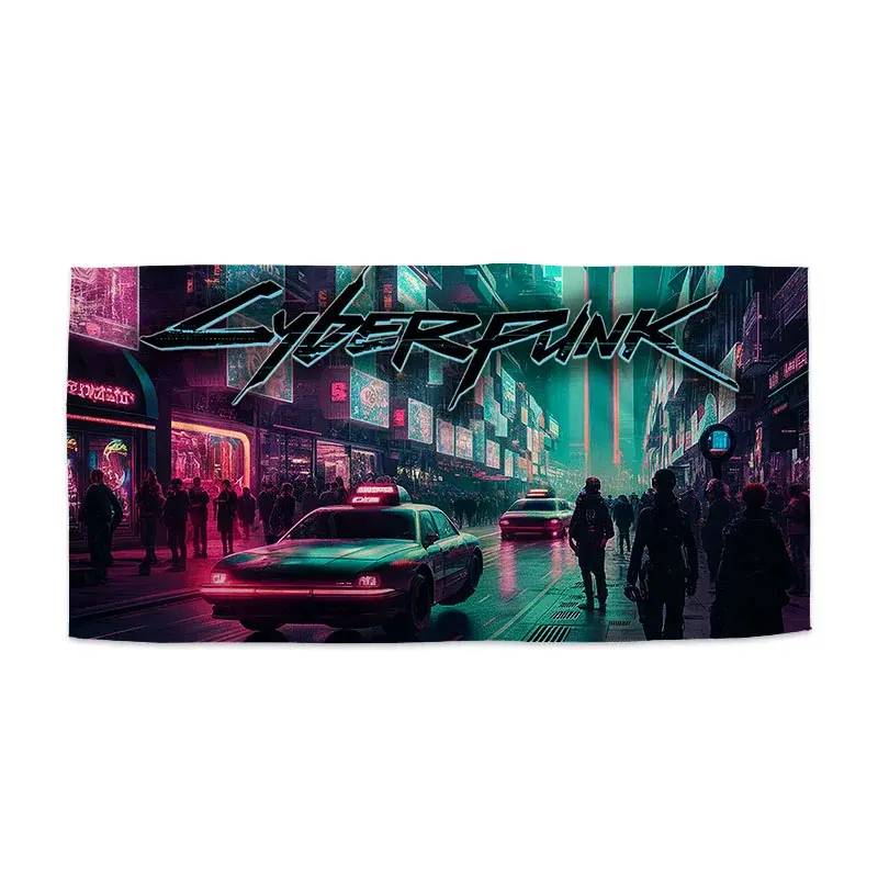 Ručník Cyberpunk 2077 Město - 30x50 cm