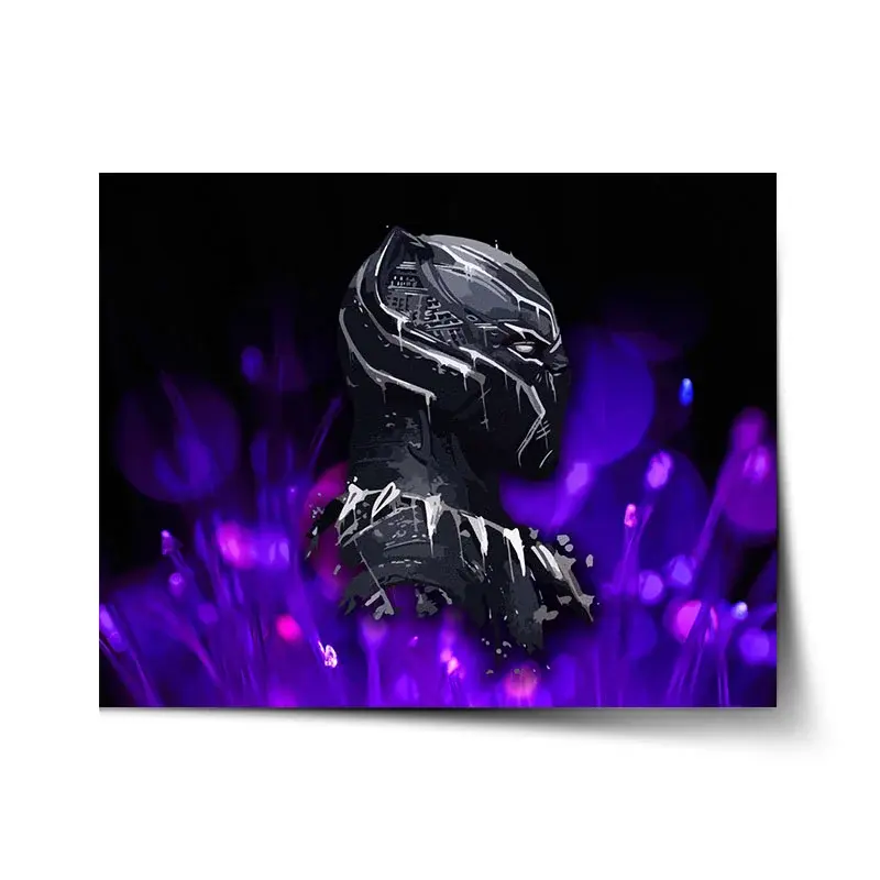 Plakát BLACK PANTHER Fialová luminescence - 120x80 cm