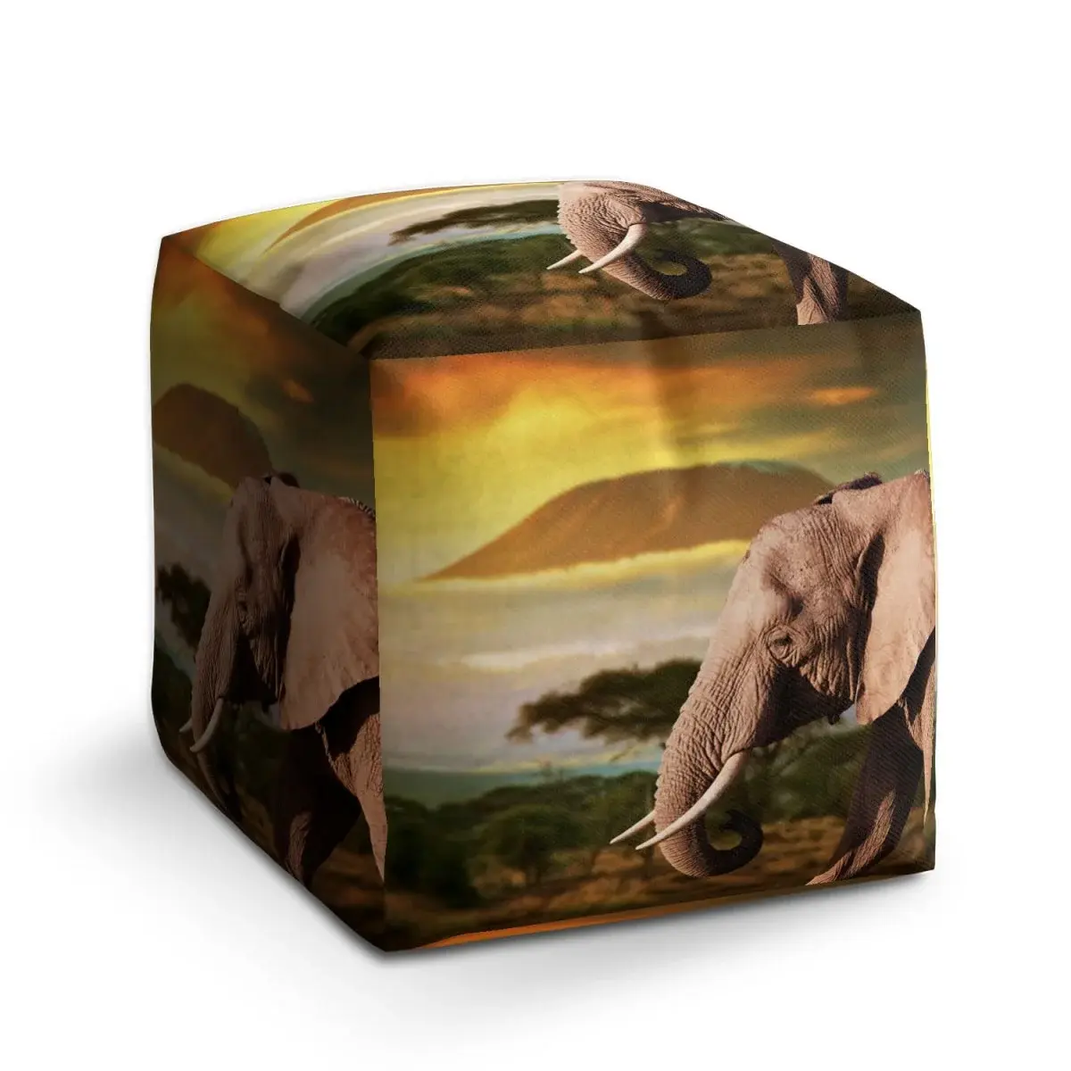 Taburet Cube Slon z profilu - 60x60x60 cm