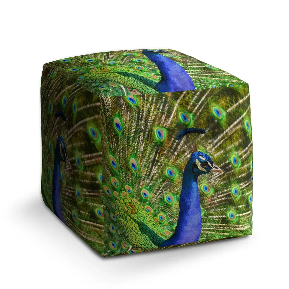 Taburet Cube Páv - 40x40x40 cm