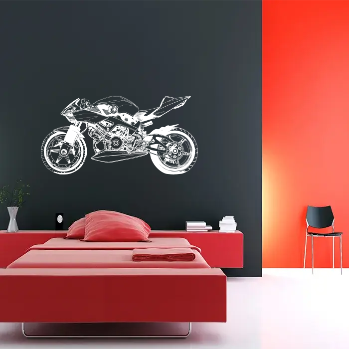 Samolepka na zeď: Motorka 2 - 150x75