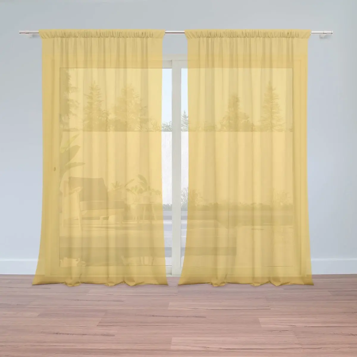 Záclony Žlutooranžová: 2ks 150x250cm