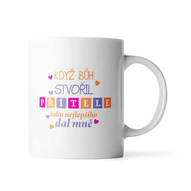Hrnek Když Bůh stvořil přítele - 200 ml - espresso