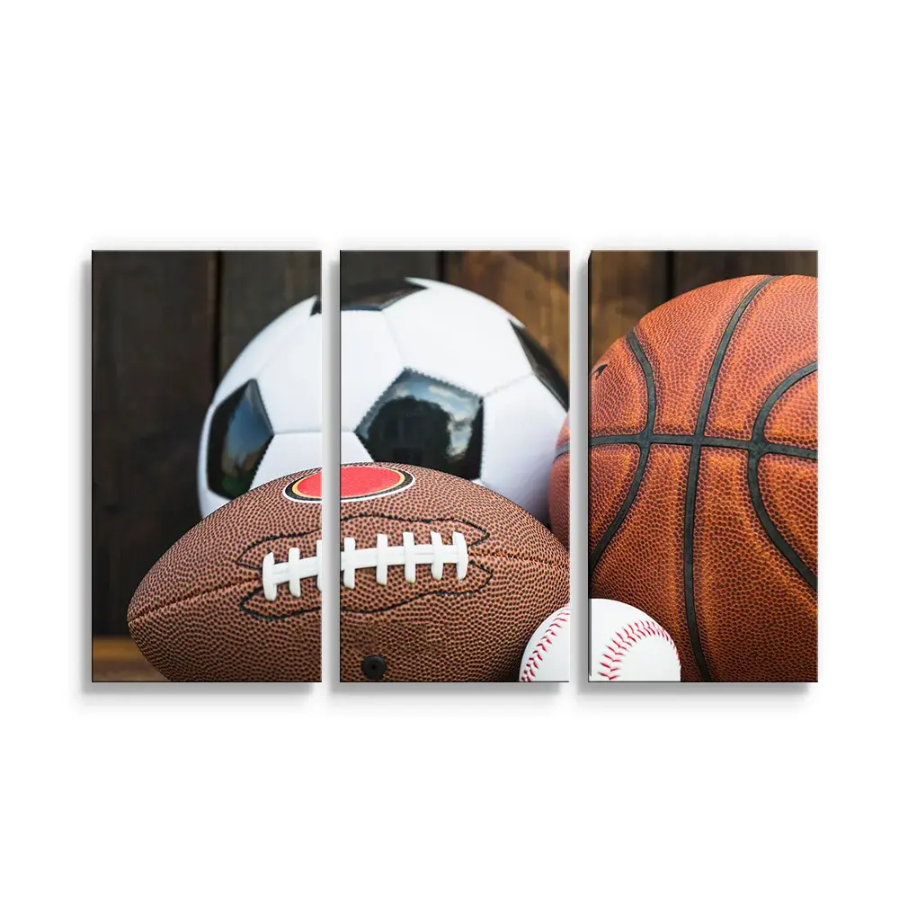 Obraz - 3-dílný Sportovní míče - 120x80 cm