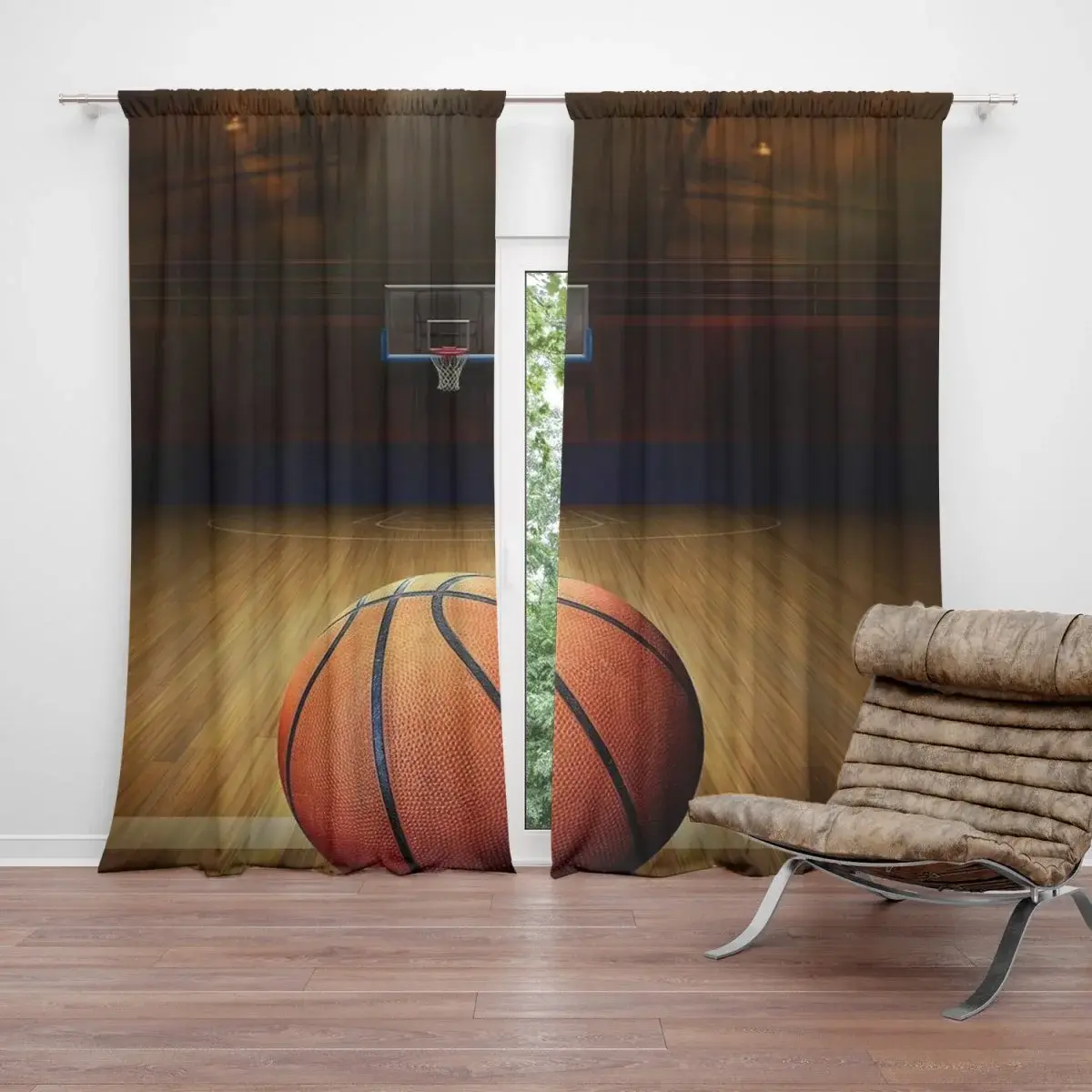 Závěs Basketball: 2ks 140x250cm