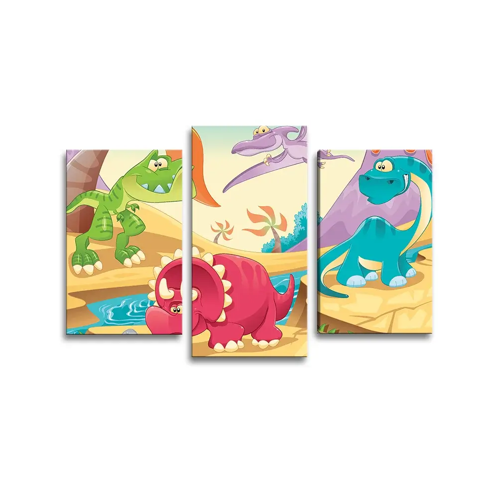 Obraz - 3-dílný Dinosauři 5 - 75x50 cm