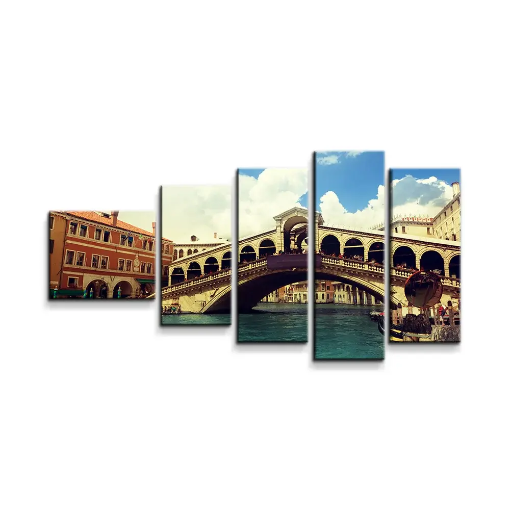Obraz - 5-dílný Ponte di Rialto - 100x60 cm