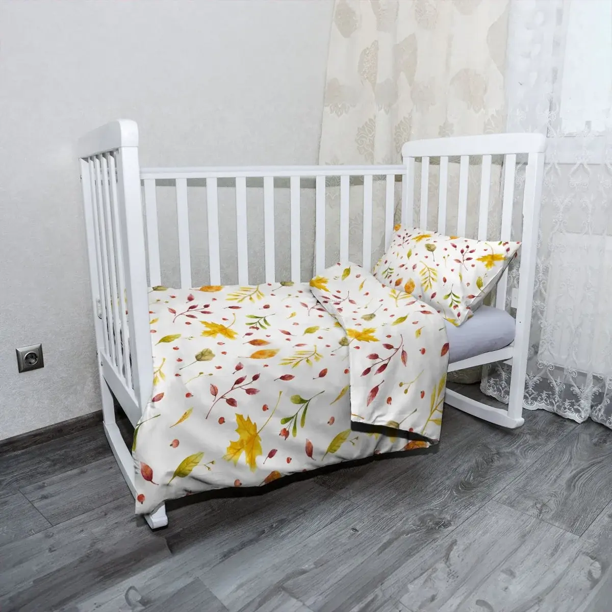 Dětské povlečení do postýlky Podzimní listí - 120x90 / 40x60