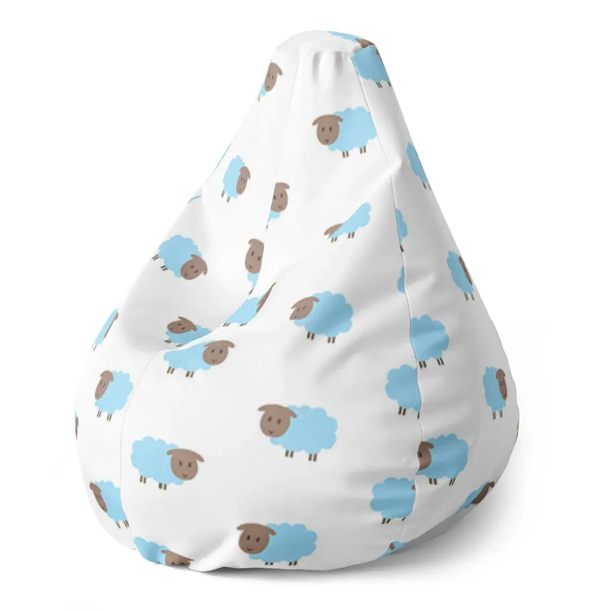 Sedací vak Pear Modré ovce - 70 x 95 x 15 cm