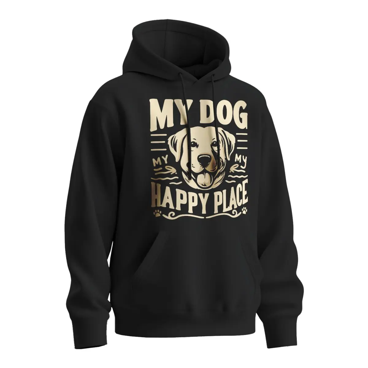Mikina s potiskem My dog my happy place - černá L