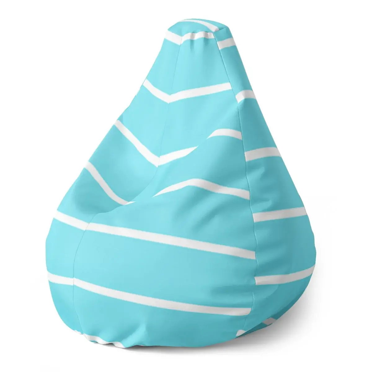 Sedací vak Pear Bílé pruhy na modré - 140 x 100 x 25 cm