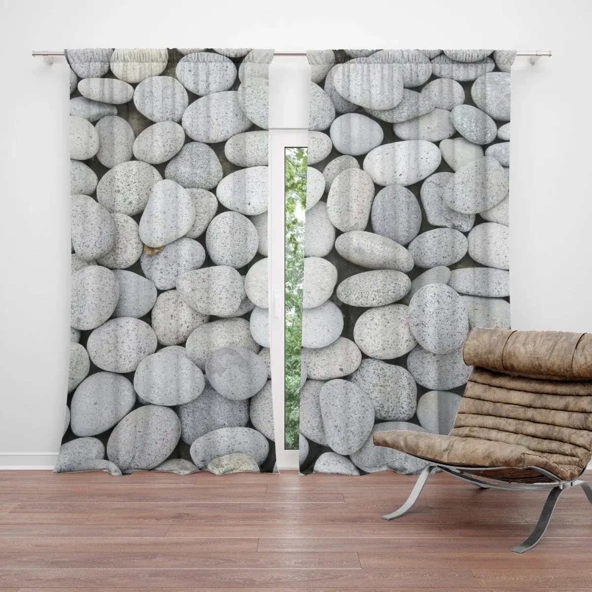 Závěs Oblázky: 2ks 140x250cm