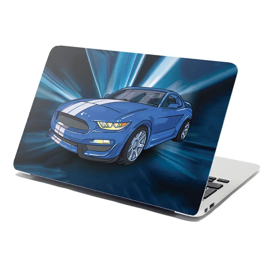 Samolepka na notebook Mustang Modré pozadí - 29x20 cm