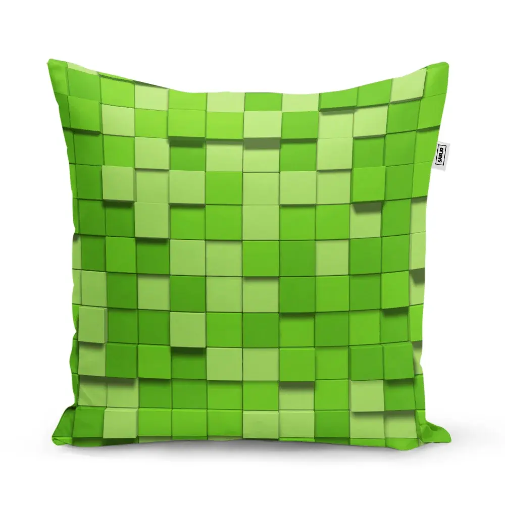 Polštář Green Blocks 3D - 40x40 cm