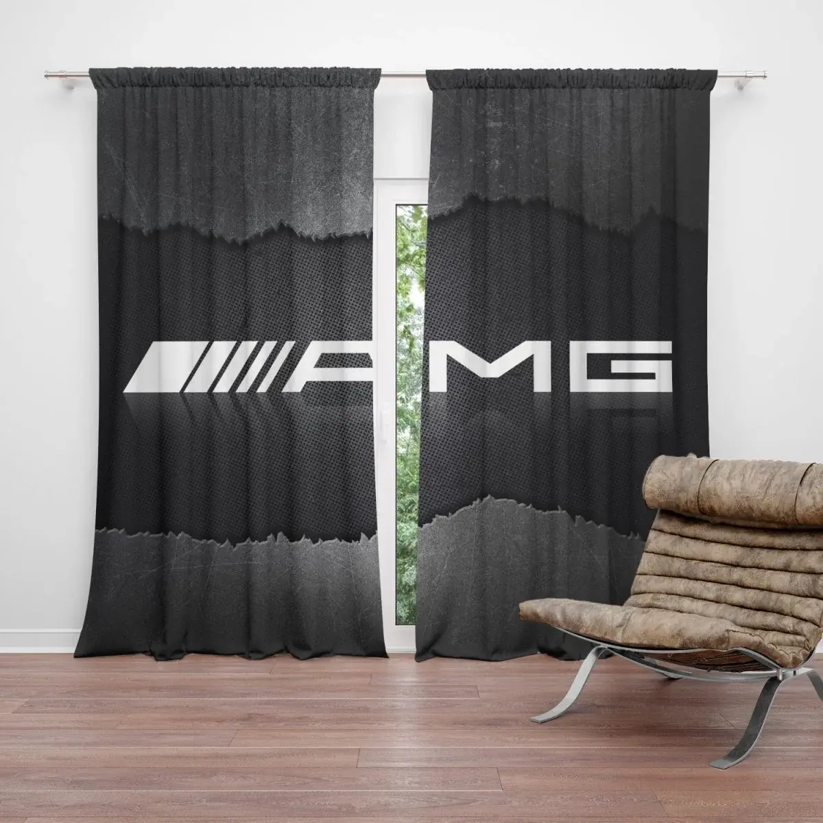 Závěs AMG černá: 2ks 140x250cm