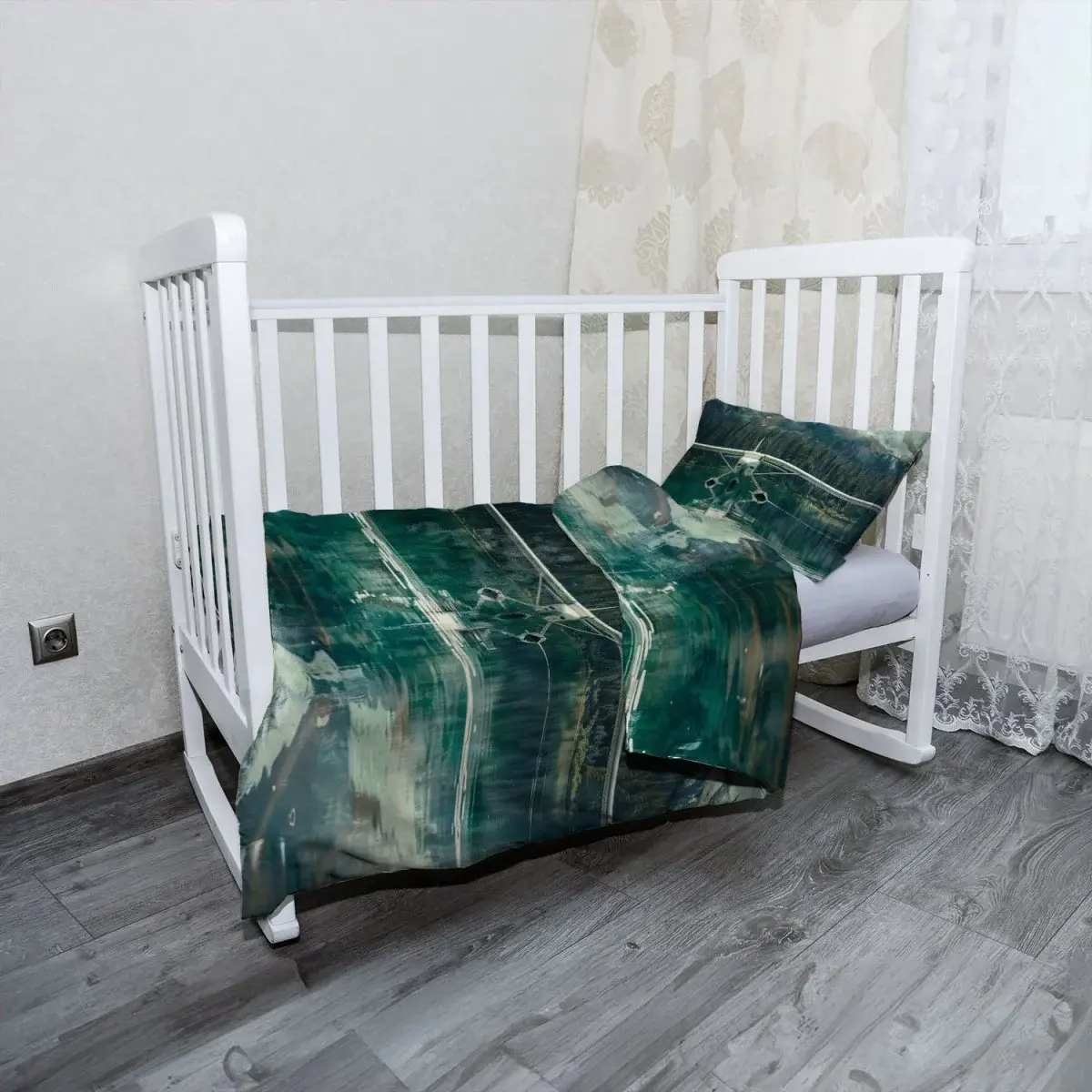 Mikroplyšové dětské povlečení do postýlky Hydroplán na horském jezeře - 130x90 / 40x60