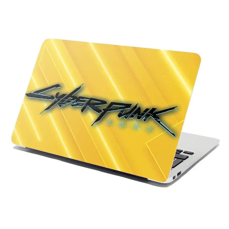 Samolepka na notebook Cyberpunk 2077 Žlutý - 38x26 cm