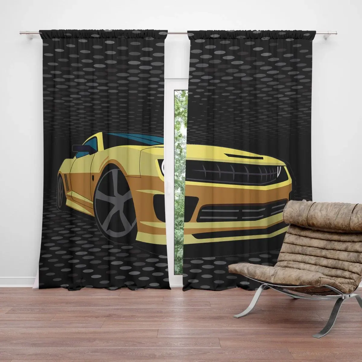 Závěs Chevrolet Camaro Puntíky: 2ks 140x250cm