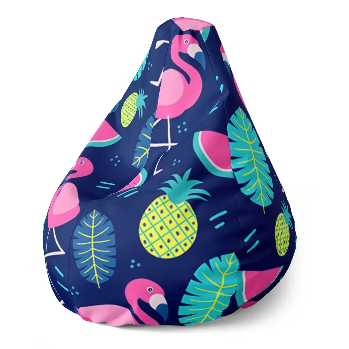 Sedací vak Pear Růžoví plameňáci - 70 x 95 x 15 cm