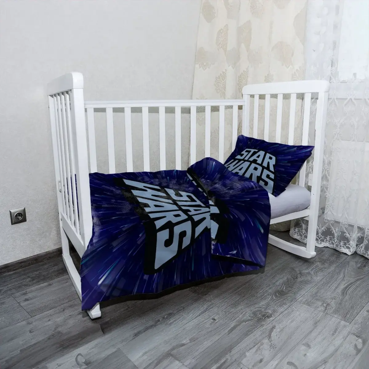 Mikroplyšové dětské povlečení do postýlky Star Wars Vesmír - 130x90 / 40x60