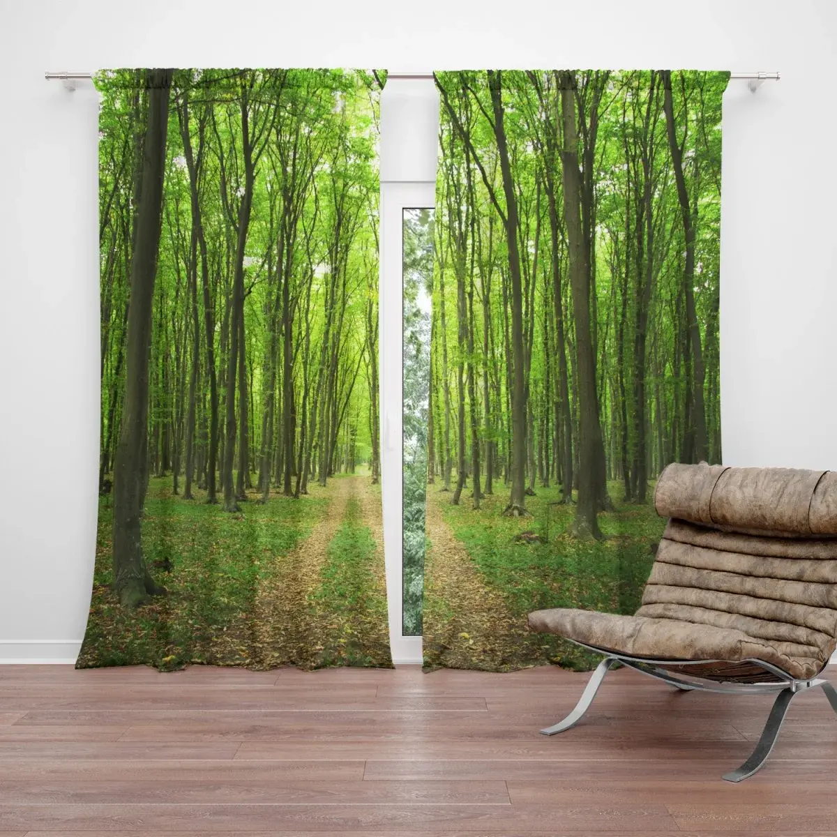 Závěs Cesta v lese: 2ks 140x250cm