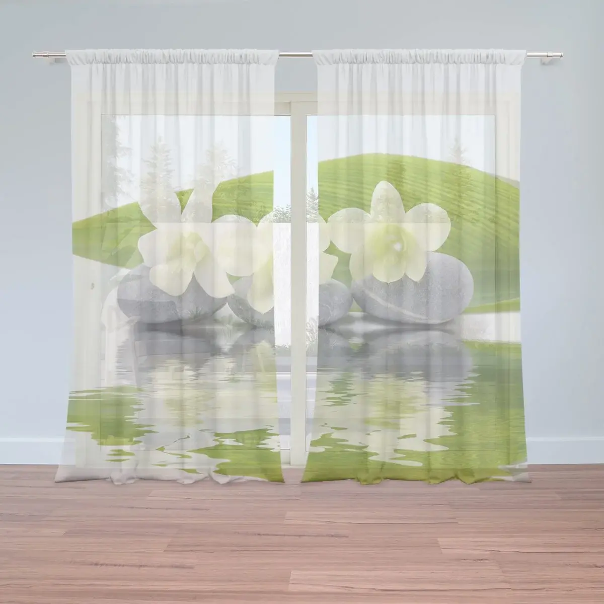 Záclony Bílá orchidej: 2ks 150x250cm