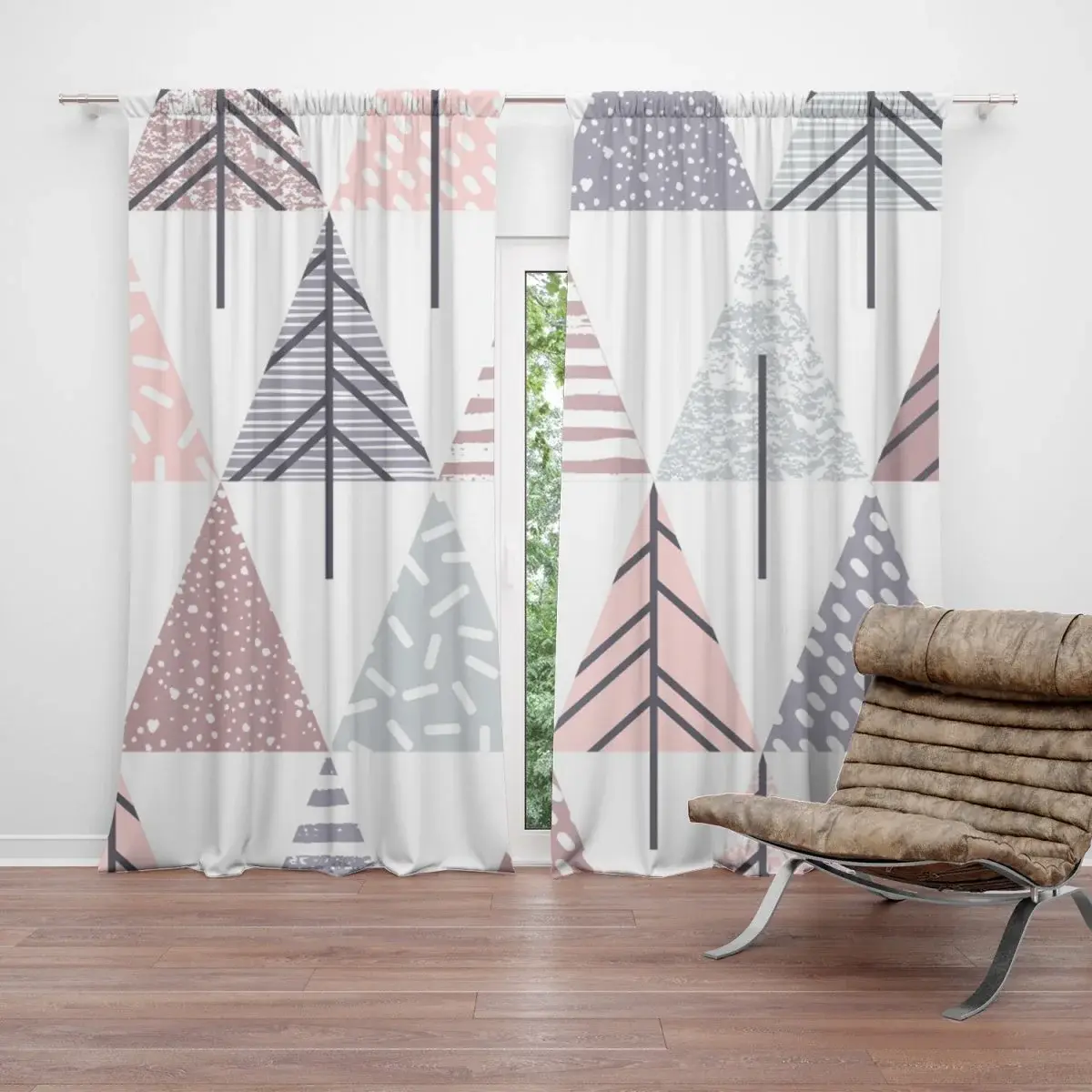 Závěs Barevné stromky: 2ks 140x250cm