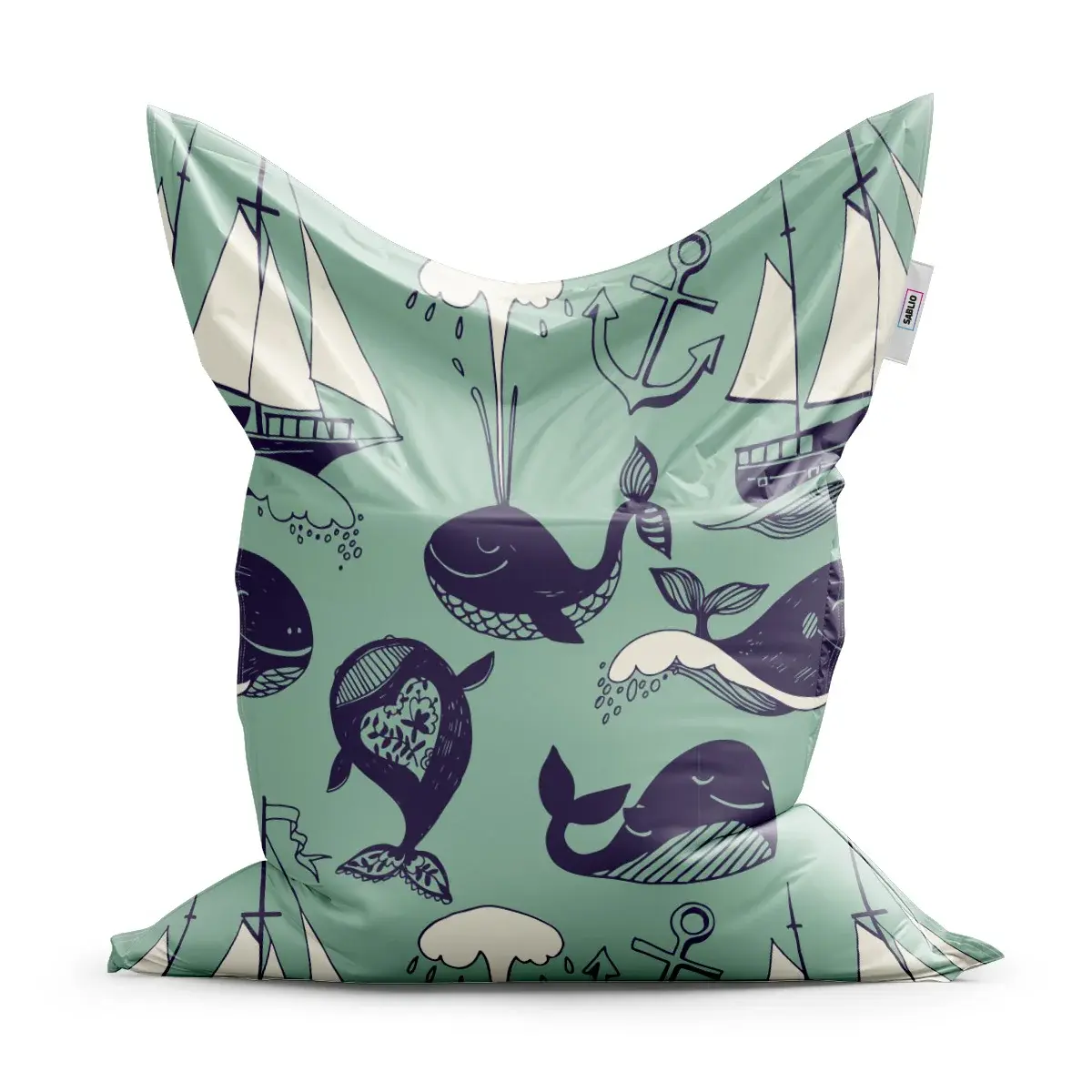 Sedací vak Classic Velryby - 200x140 cm