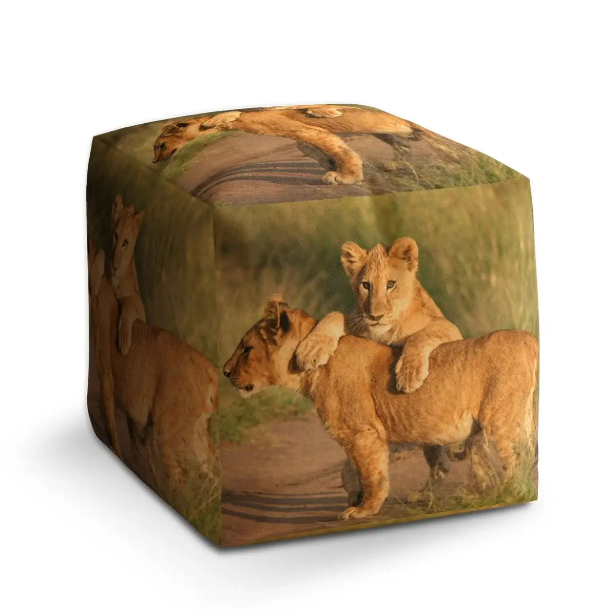 Taburet Cube Lvíčata - 40x40x40 cm