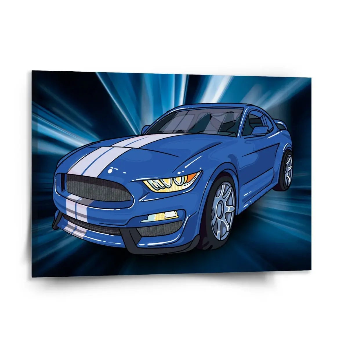 Obraz Mustang Modré pozadí - 150x110 cm